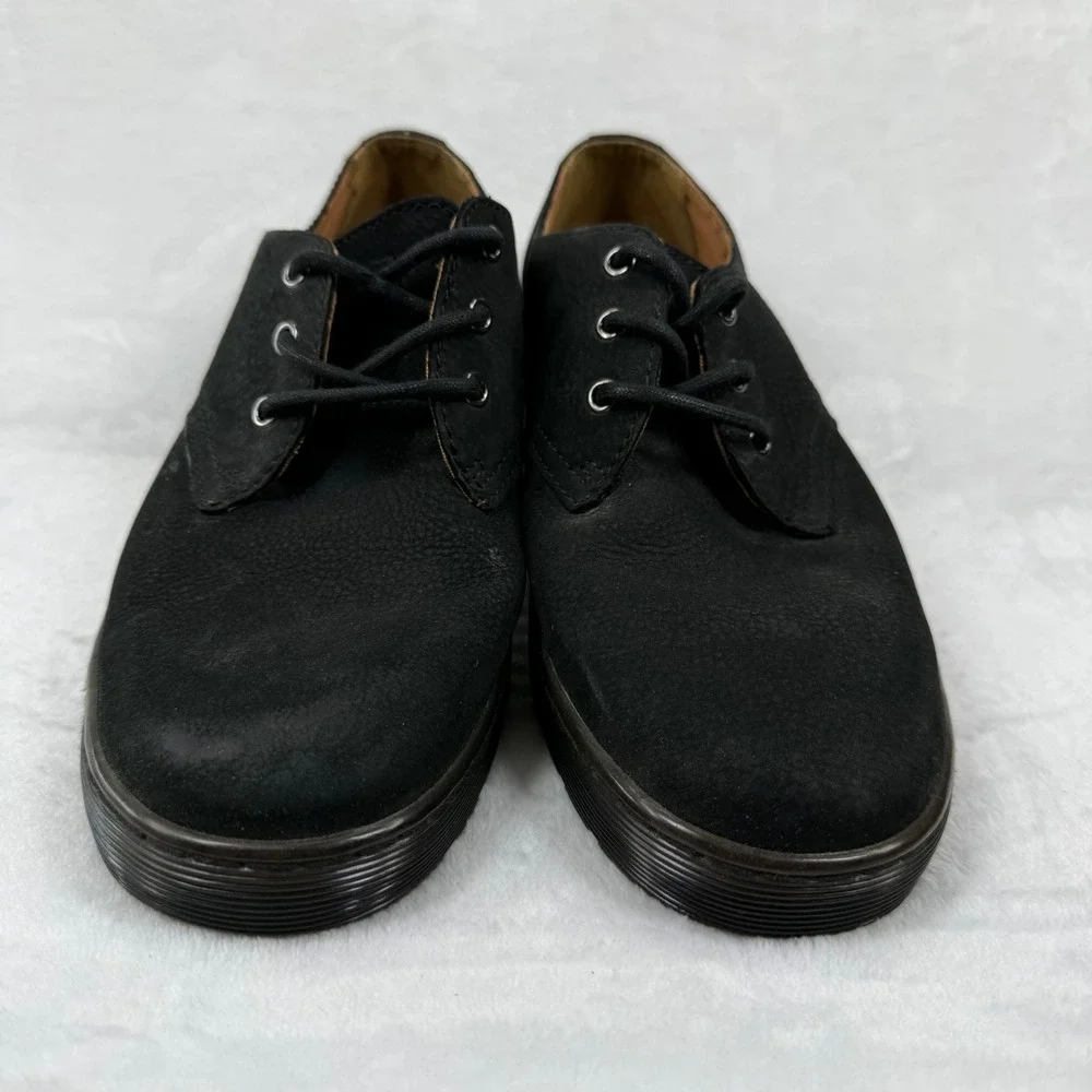 Dr. Martens Will Desert Shoe Mens Black‎ Textured Leather Lace Up Oxfords READ